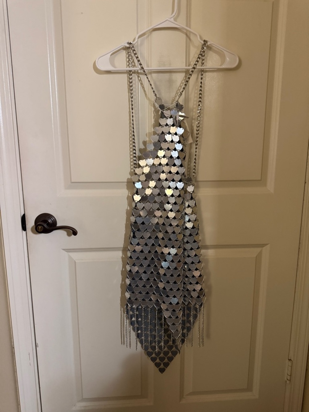 Aleph Heart Fringe Acrylic Chainmail Dress by Mew Mews - Picture 4 of 6